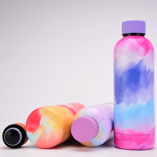 Stainless steel small mouth thermos cup creative tie-dye colorful outdoor cup