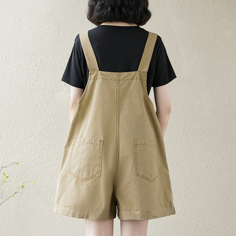 Women's Denim Bib Shorts Adjustable Strap Shortalls Romper