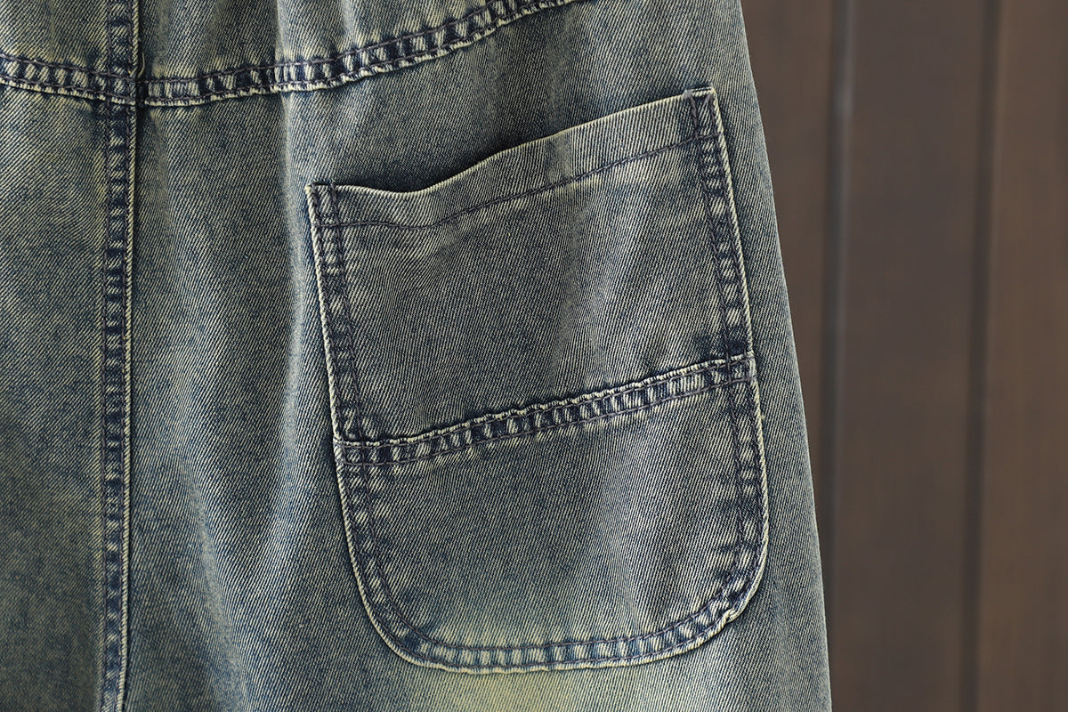 Women Jeans Denim Loose Pants Elastic Waist