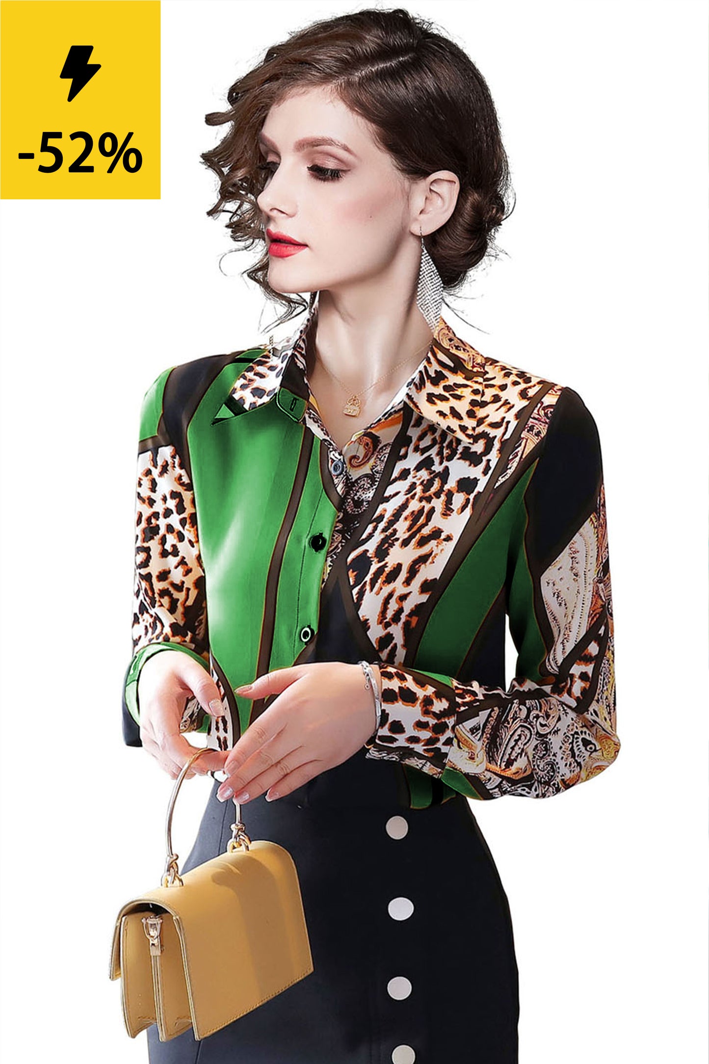Women's Shirt Floral Print Long Sleeve Button up Casual Blouse0