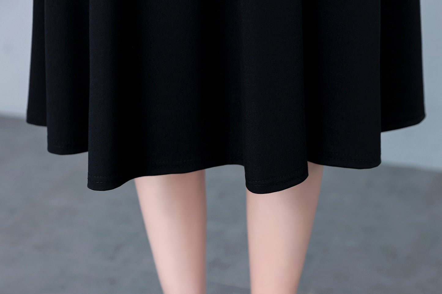 26-Women's Peter Pan Collar Short Sleeve Midi Dress - LAI MENG FIVE CATS