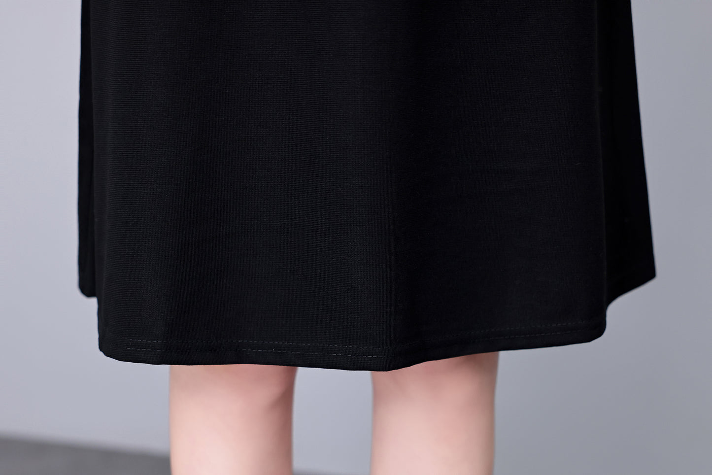 26-Women's Lapel V-Neck Pockets Midi Dress - LAI MENG FIVE CATS