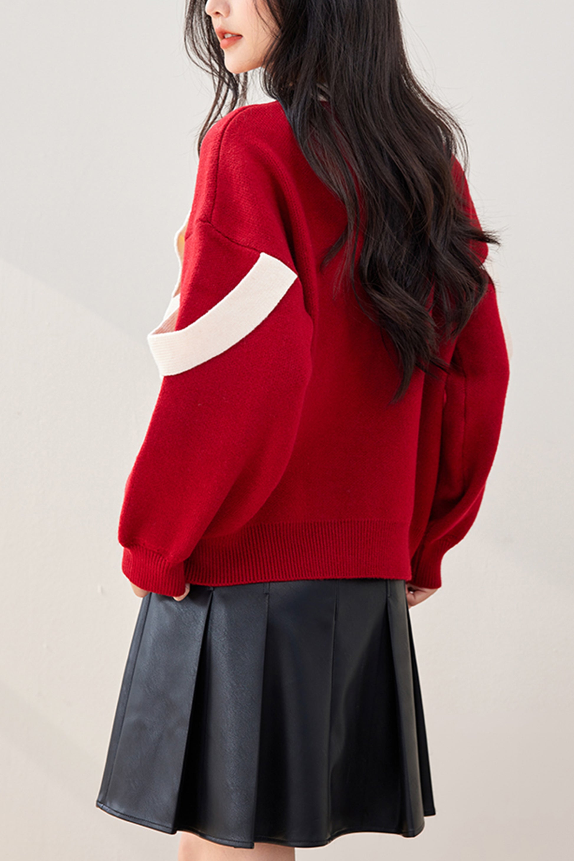 SD-Womens Bow Tied Knit Sweater - LAI MENG FIVE CATS