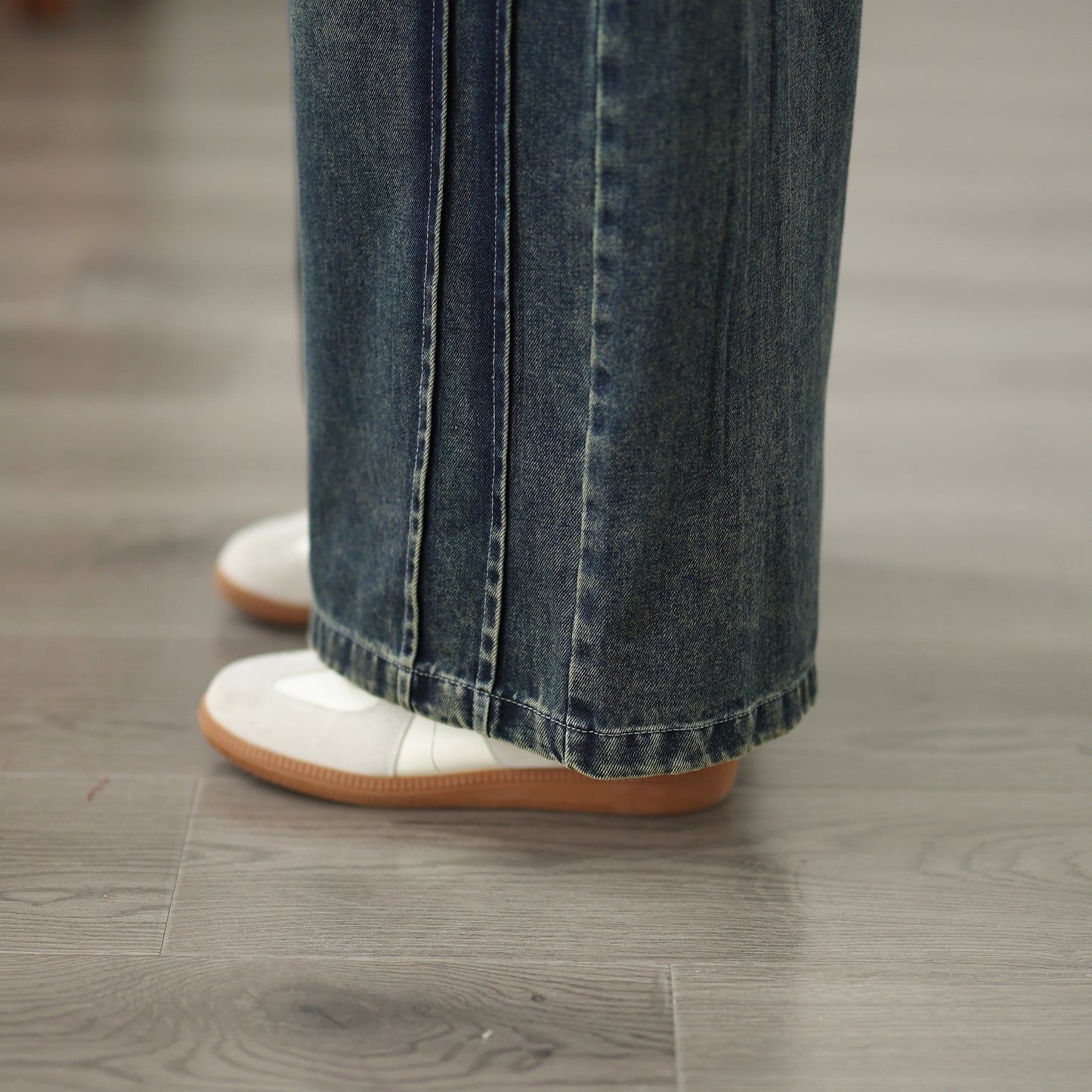 Jeans for Women Wide Leg Pull On Elastic Waist Denim - LAI MENG FIVE CATS