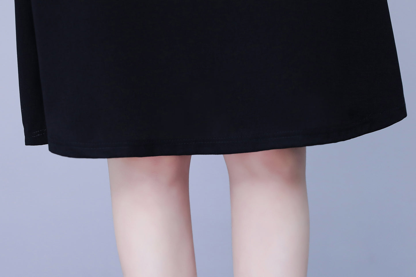 Women's Peter Pan Collar Short Sleeve Pocket Midi Dress - LAI MENG FIVE CATS