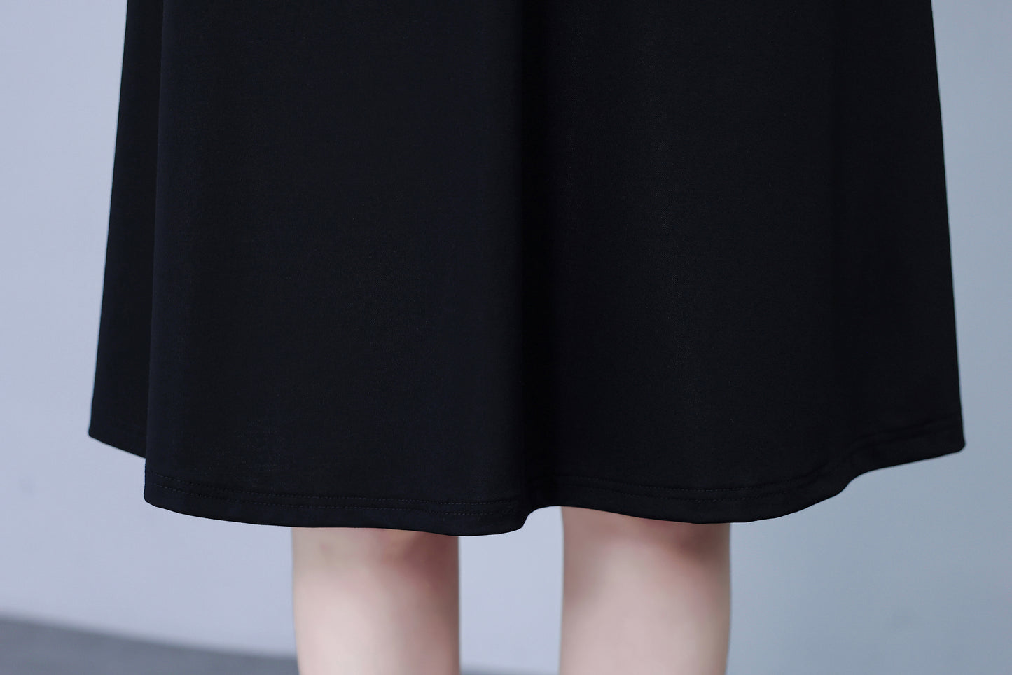Women's Lapel V-Neck Pocket Short Sleeve Midi Dress - LAI MENG FIVE CATS