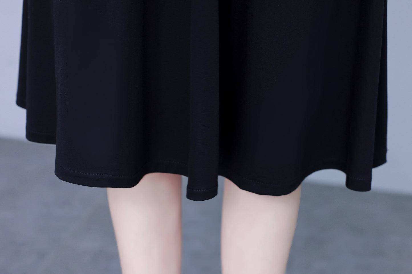 Women's Lapel V-Neck Pocket Short Sleeve Midi Dress - LAI MENG FIVE CATS