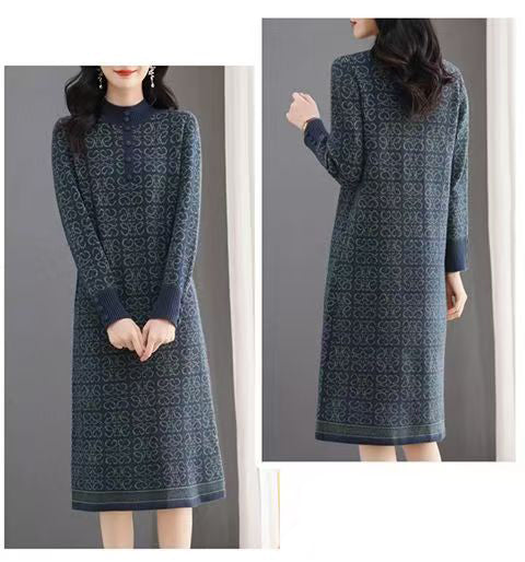 Women's Turtleneck Sweater Chunky Knit Tunic Dress