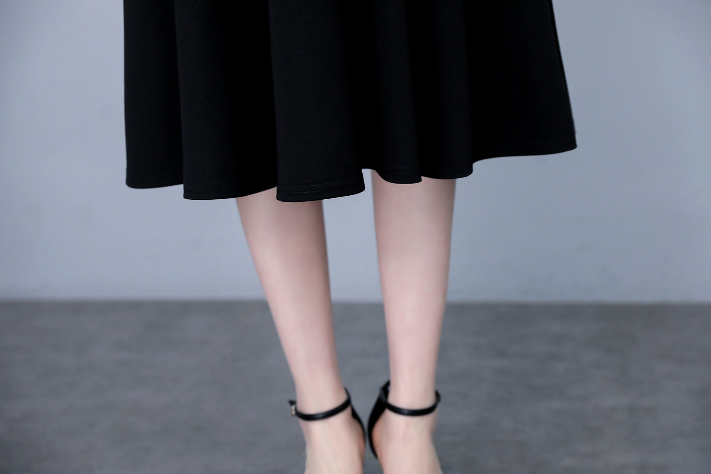 26-Women's Peter Pan Collar Short Sleeve Midi Dress - LAI MENG FIVE CATS