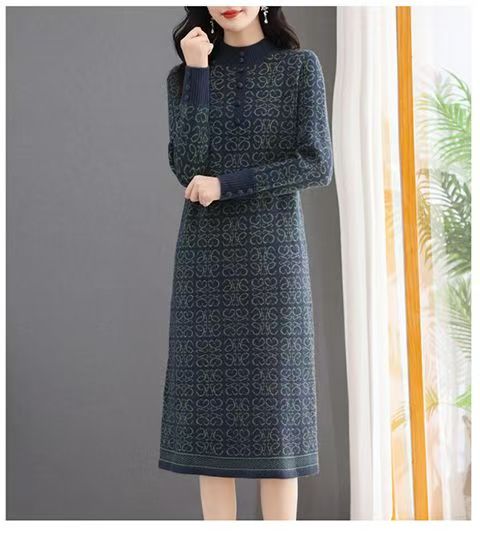 Women's Turtleneck Sweater Chunky Knit Tunic Dress
