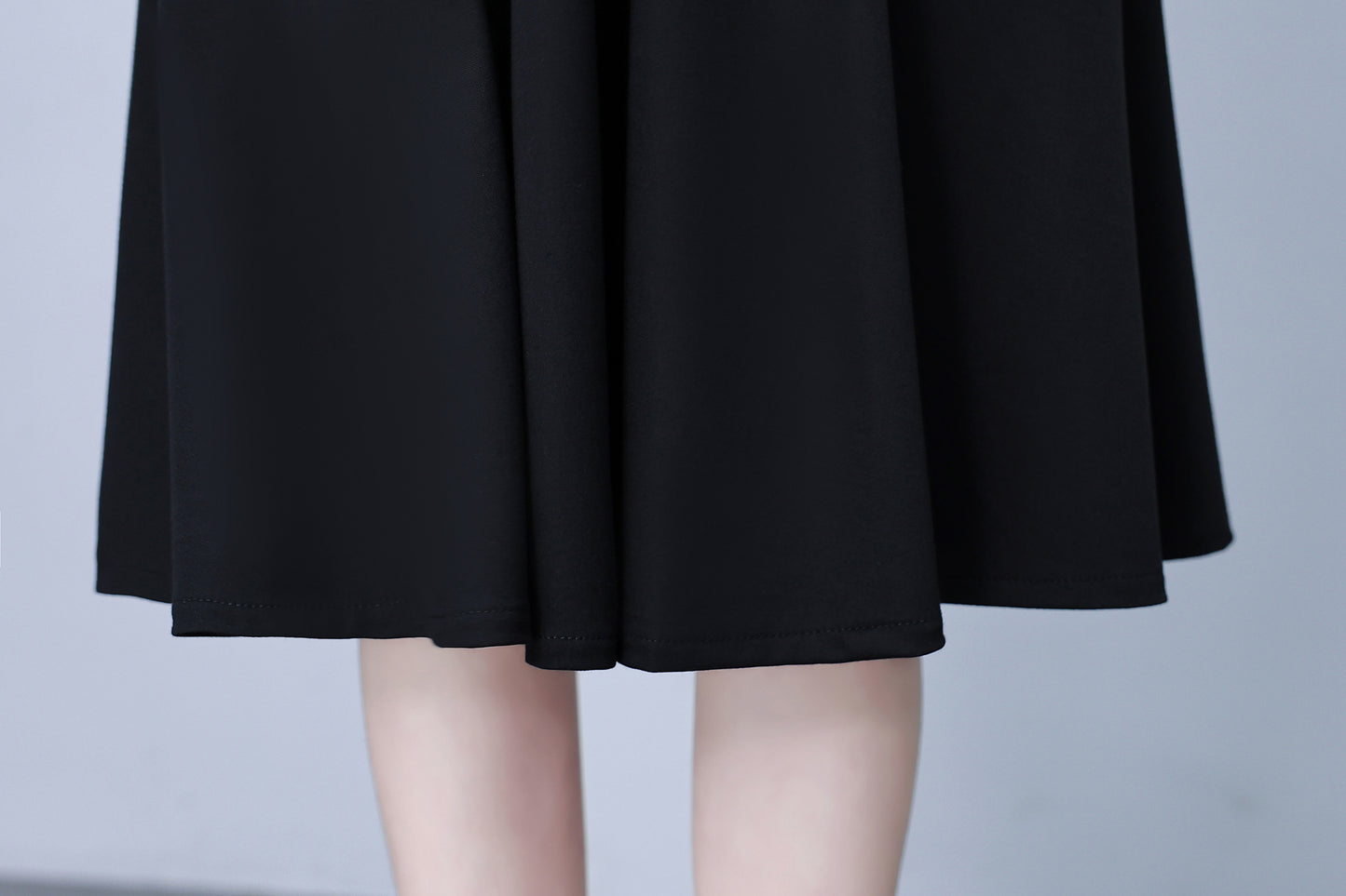 Women's Lapel V-Neck Pocket Short Sleeve Midi Dress - LAI MENG FIVE CATS