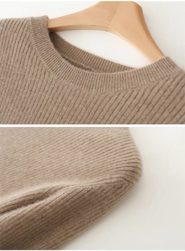 Women's Sweater Crewneck Ribbed Knit Midi Dress