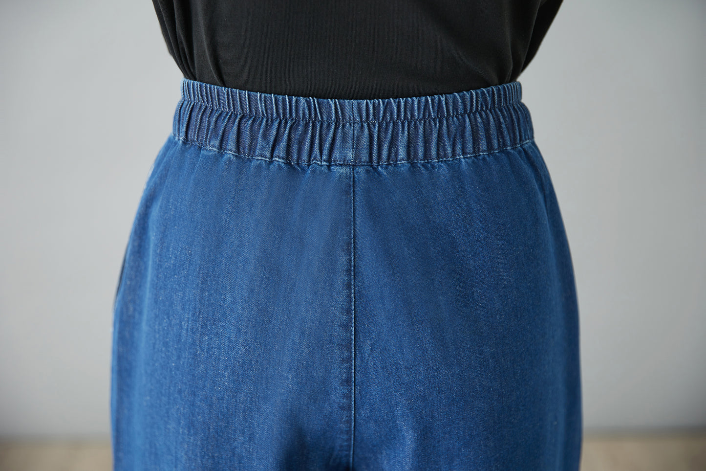 Women's Jeans Elastic Waist Wide Leg Denim Pants