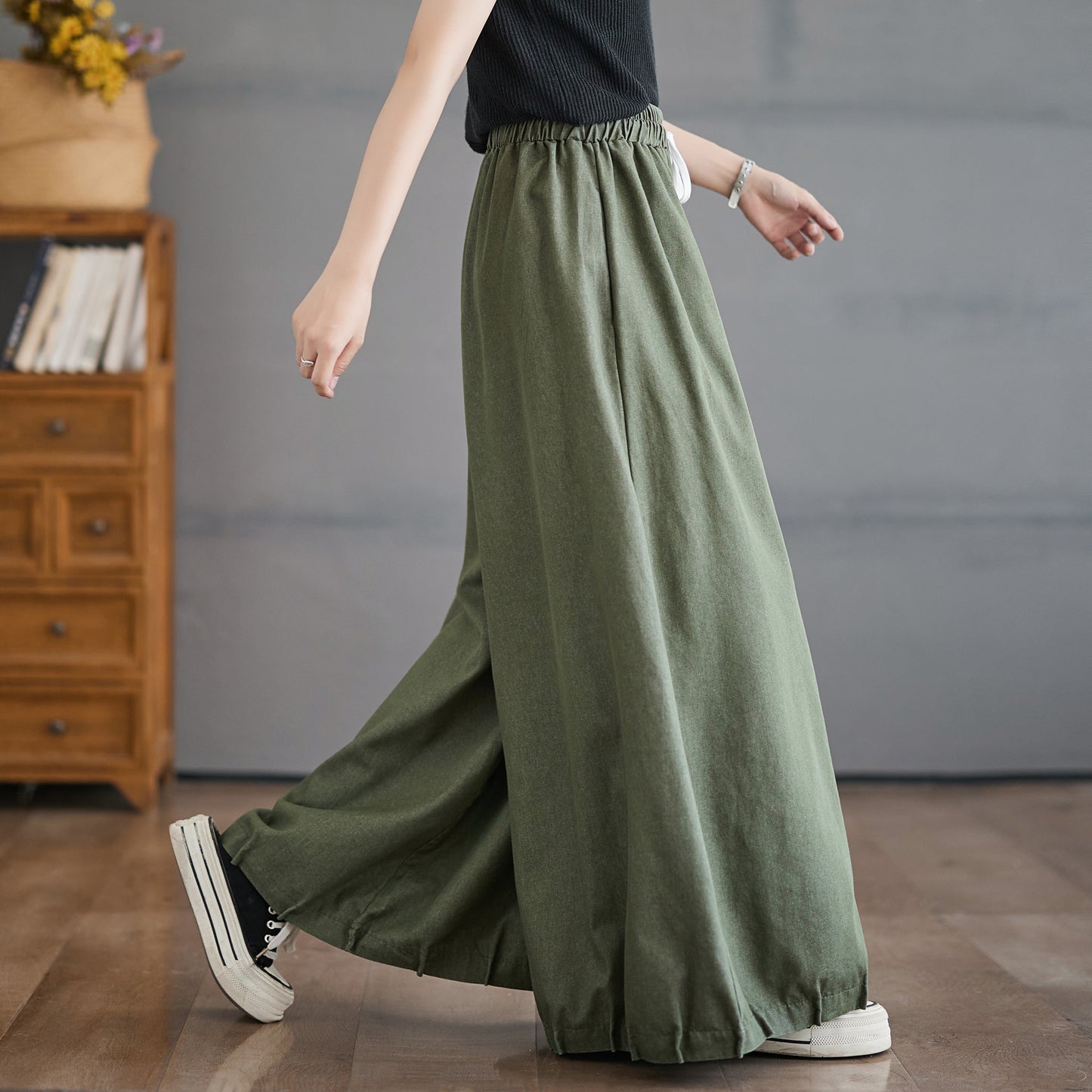 Women's Wide Leg Jeans Drawstring Waisted Pants