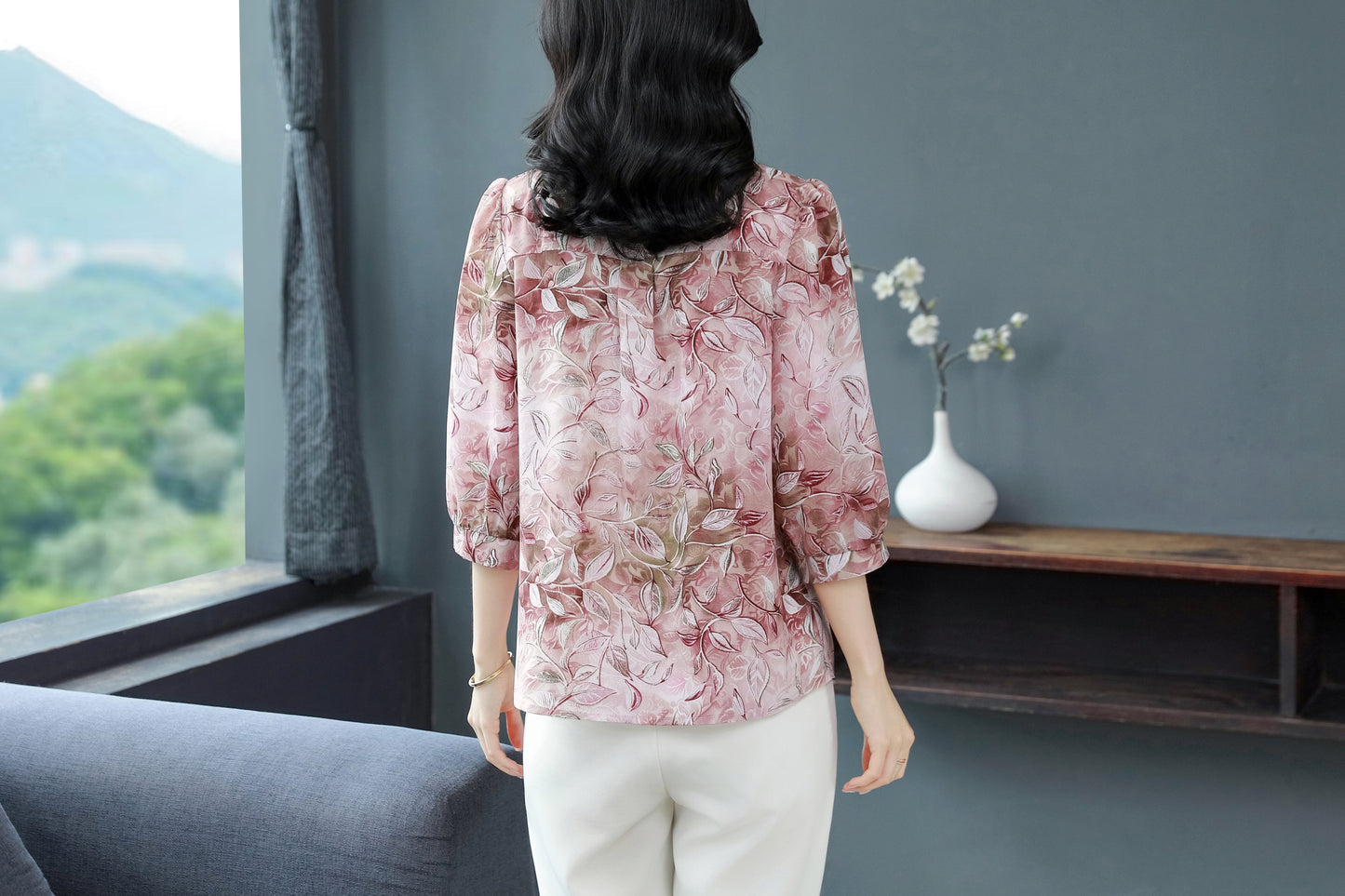 Women's Floral Print Shirt Loose Blouses Tops