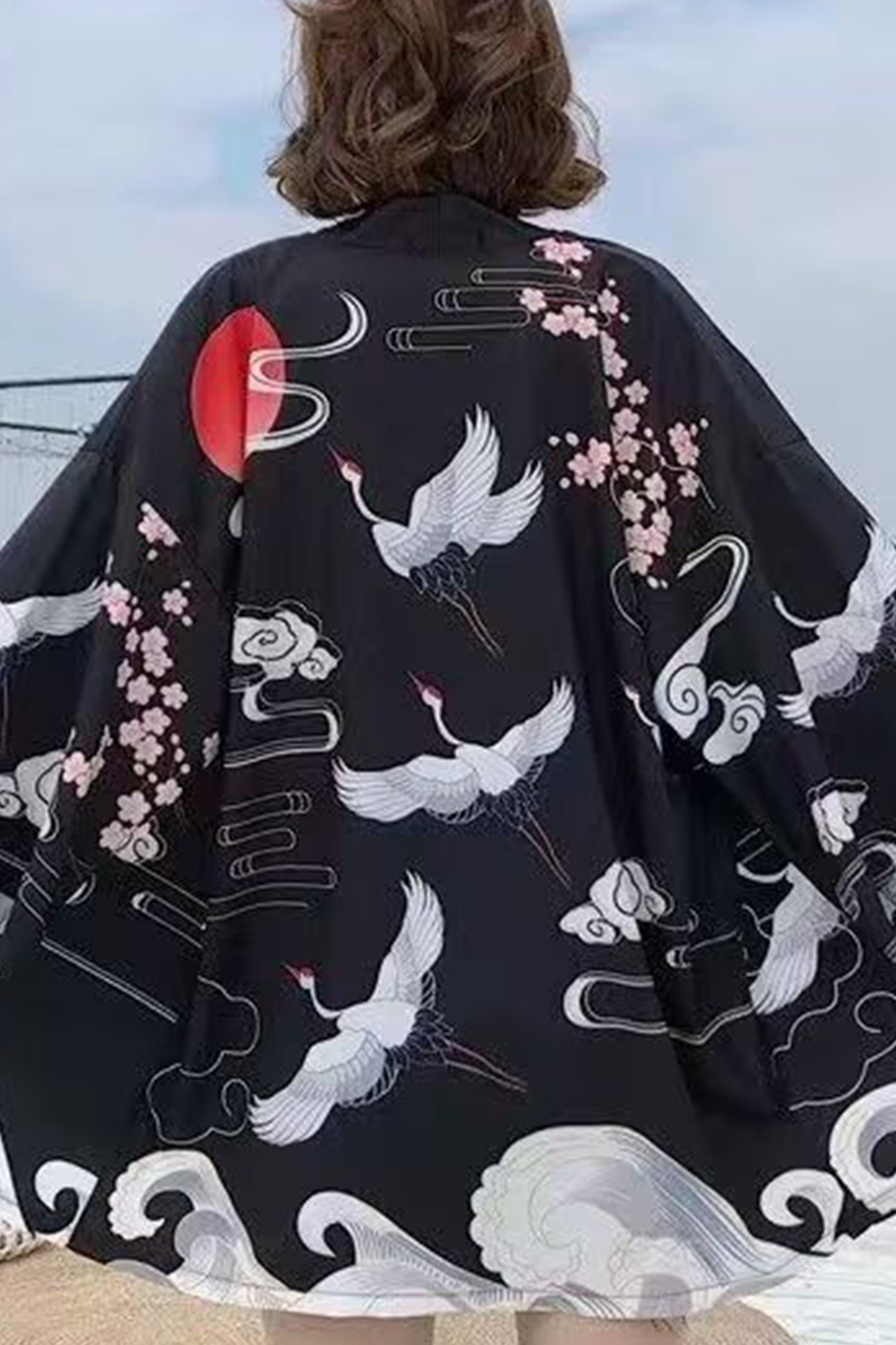 K10-Women's Floral Print Cardigan Kimono Cute Tops - LAI MENG FIVE CATS