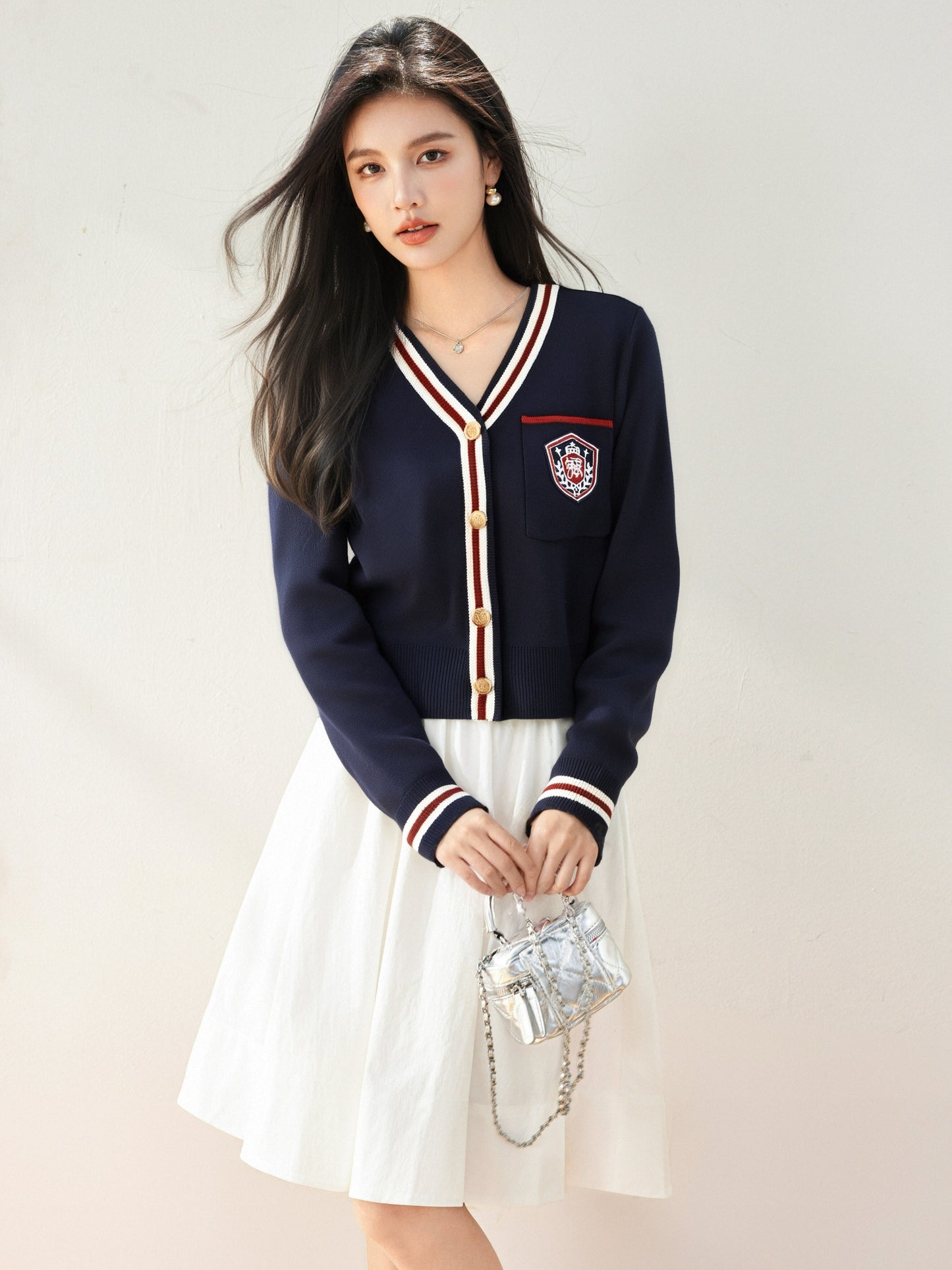 Women's Sweater V-Neck Ribbed Knit Preppy Knitwear