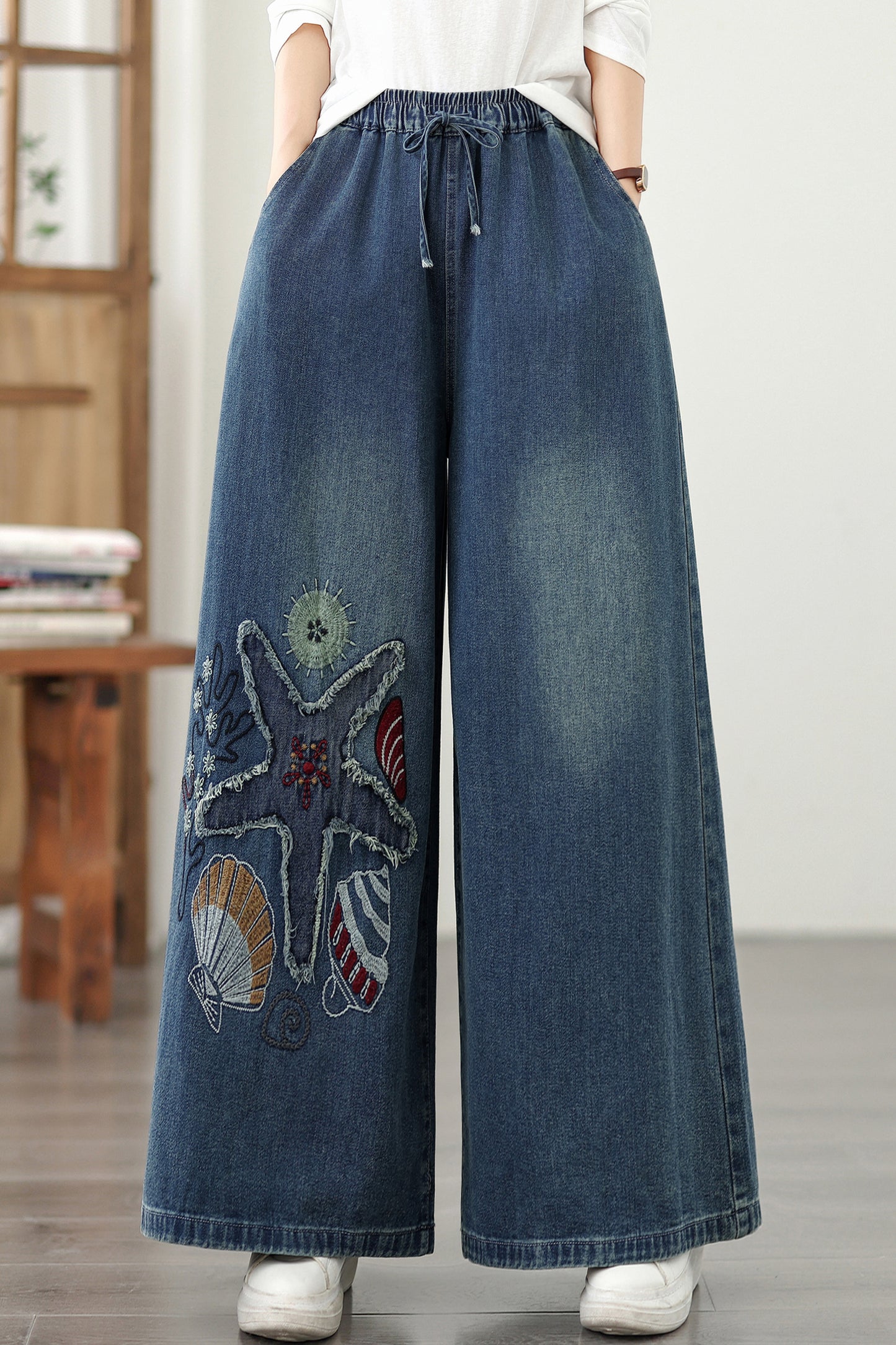 Women's Loose Jeans Baggy Wide Leg Denim Pants