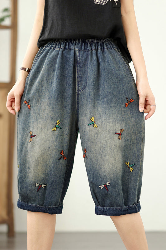 Women Jeans Denim Harem Pants Elastic Waist