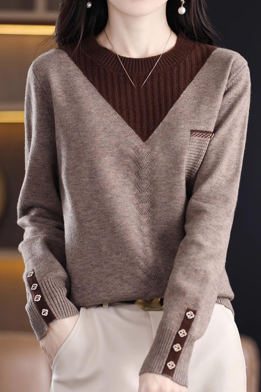 Knit Layered Loose Fall Pullover Tops - LAI MENG FIVE CATS