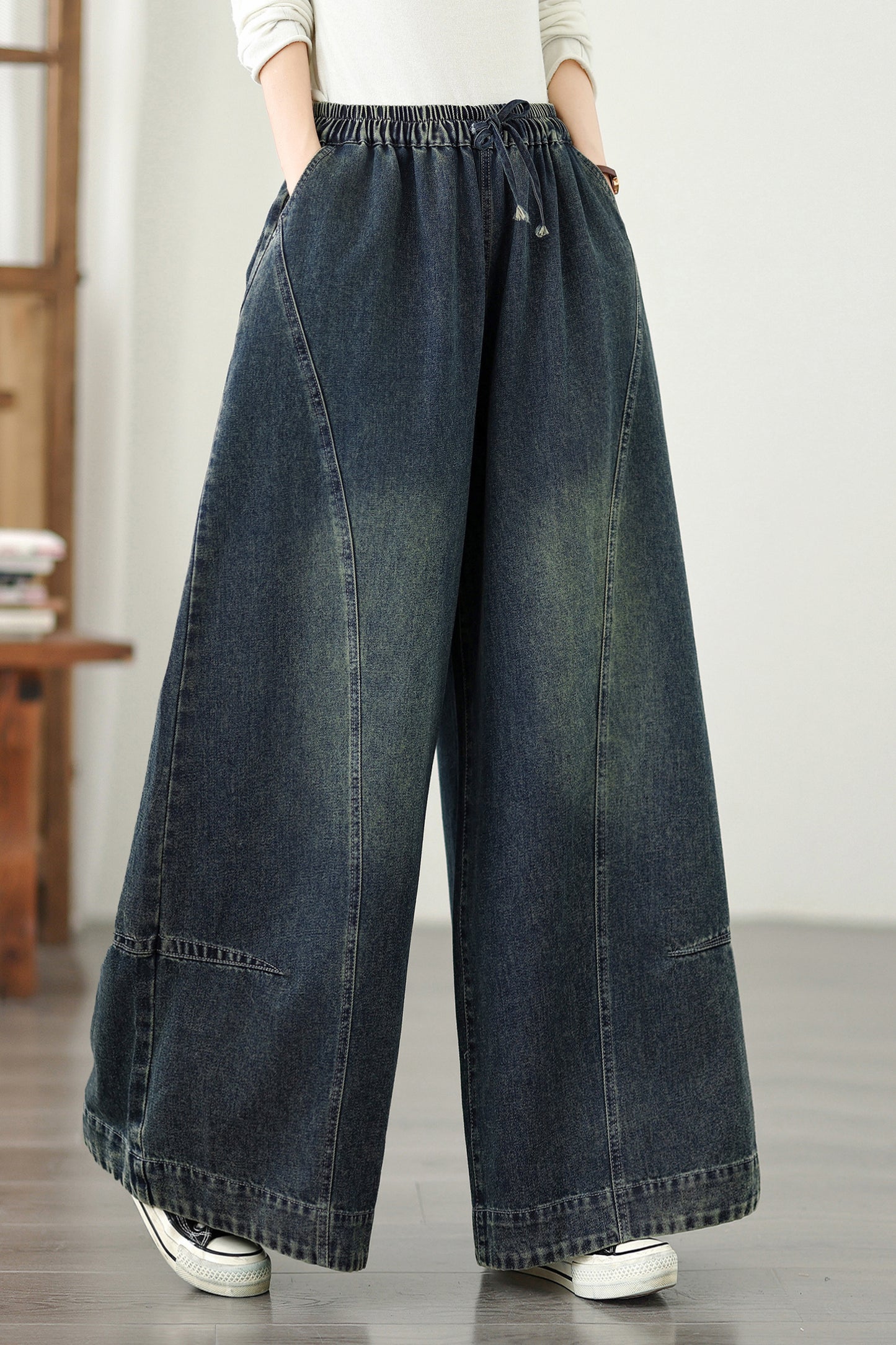 Women's Loose Jeans Baggy Wide Leg Denim Pants