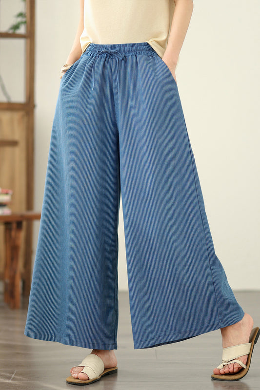 Women's Jeans Elastic Waist Wide Leg Denim Pants