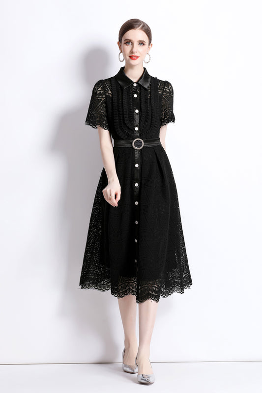 Women's Vintage Casual Elegant Midi Dress - LAI MENG FIVE CATS