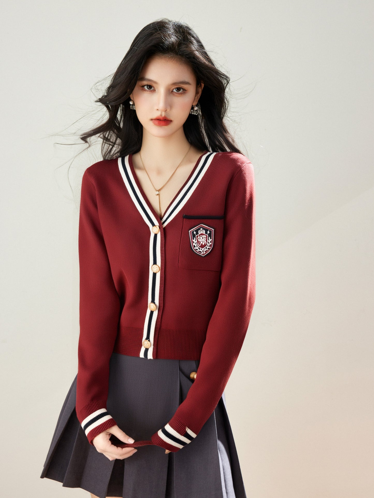Women's Sweater V-Neck Ribbed Knit Preppy Knitwear