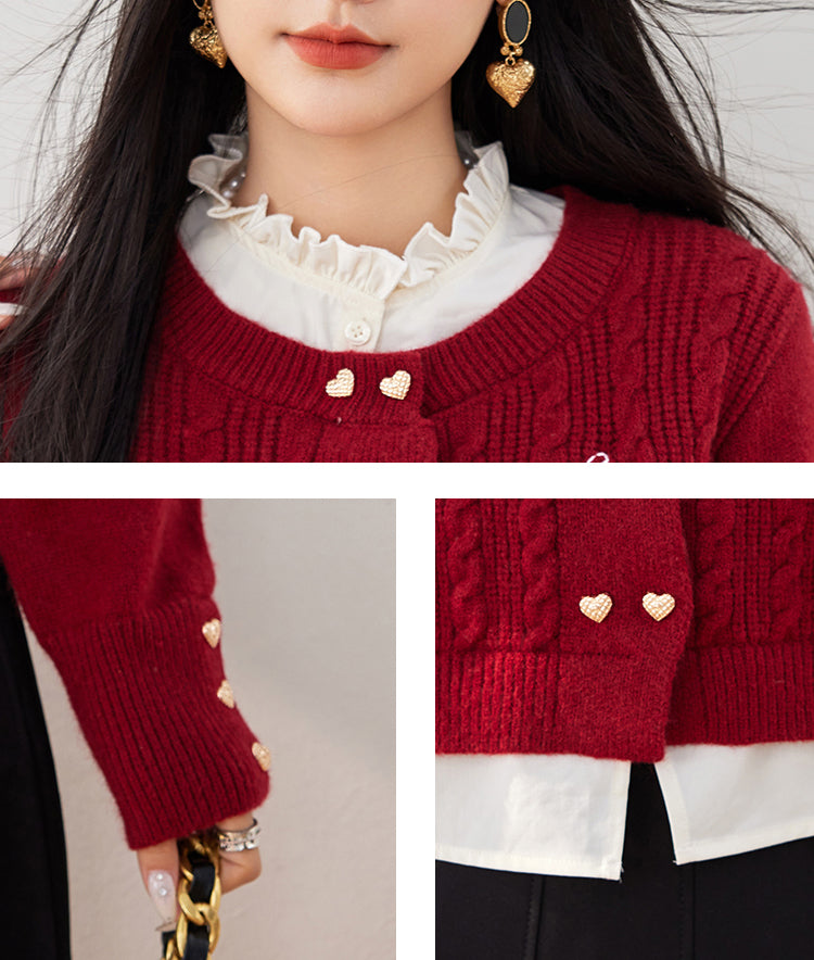 SD-Patchwork 2 in 1 Pullover Sweater - LAI MENG FIVE CATS