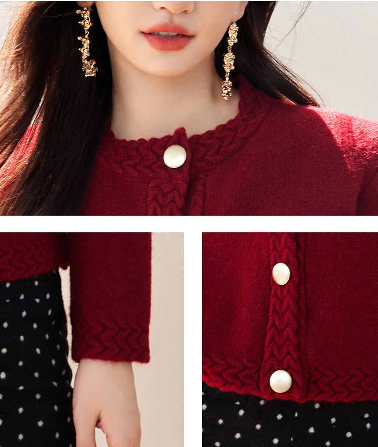 SD-Knit Cardigan with Pockets Buttons - LAI MENG FIVE CATS