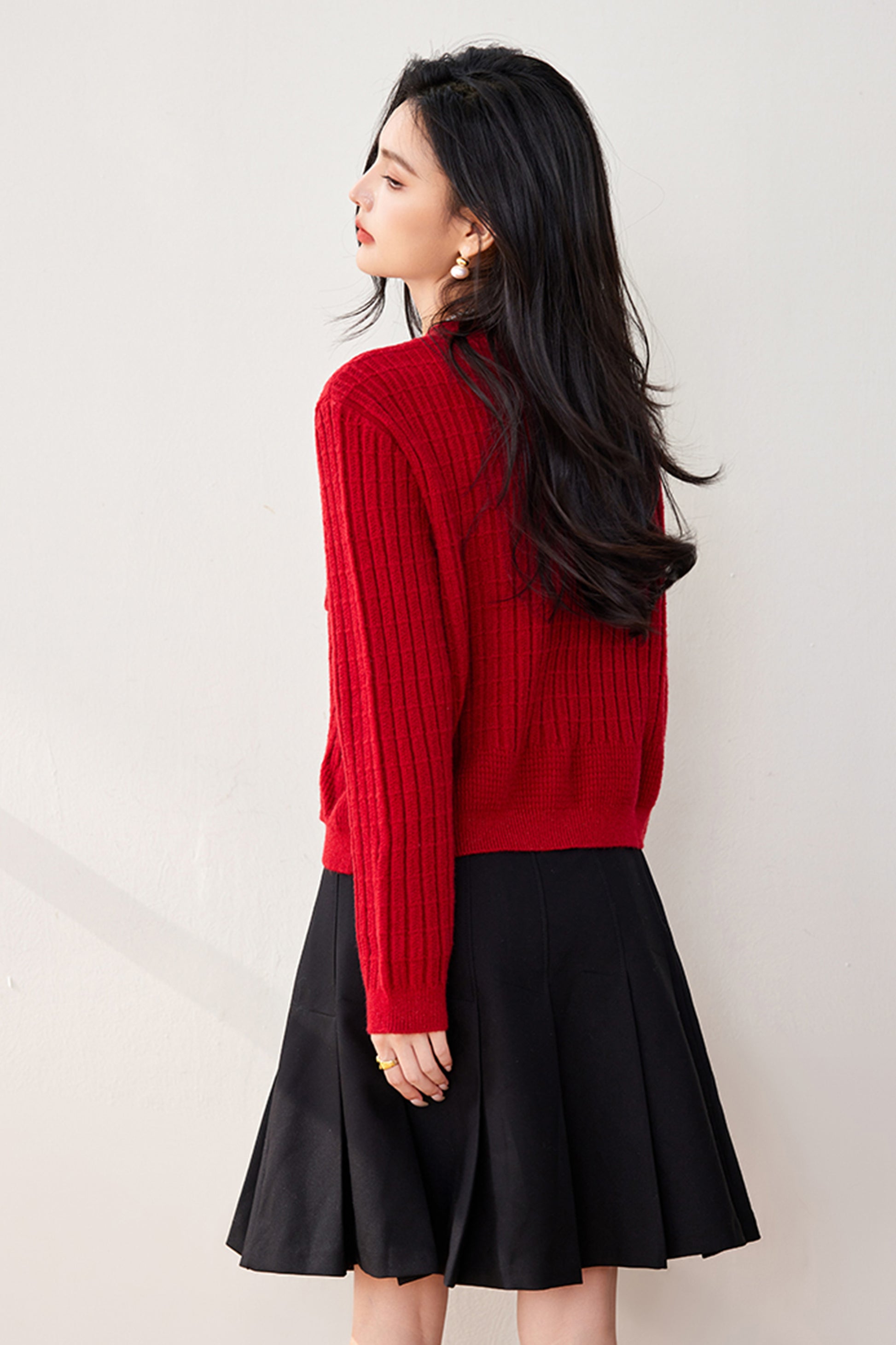 SD-Womens Cardigan with Pockets Buttons - LAI MENG FIVE CATS