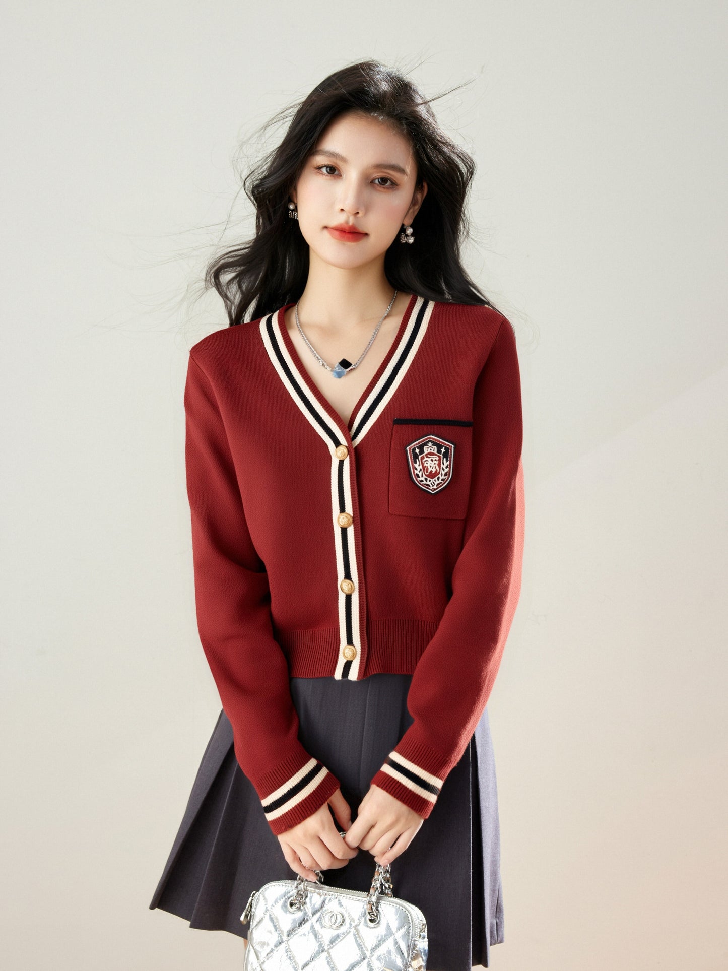 Women's Sweater V-Neck Ribbed Knit Preppy Knitwear