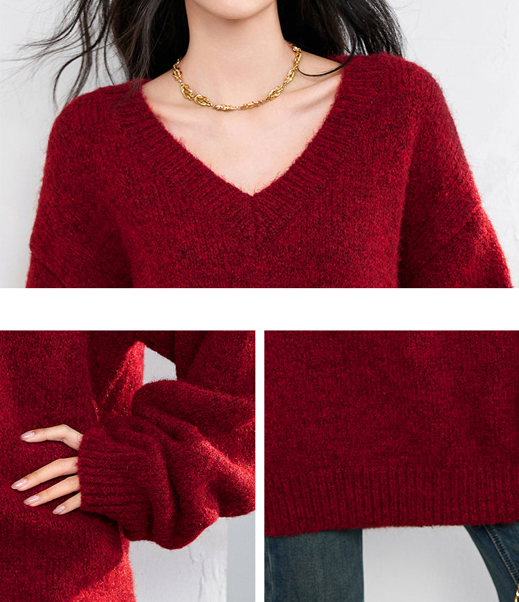 SD-Womens Off The Shoulder Loose Sweater - LAI MENG FIVE CATS