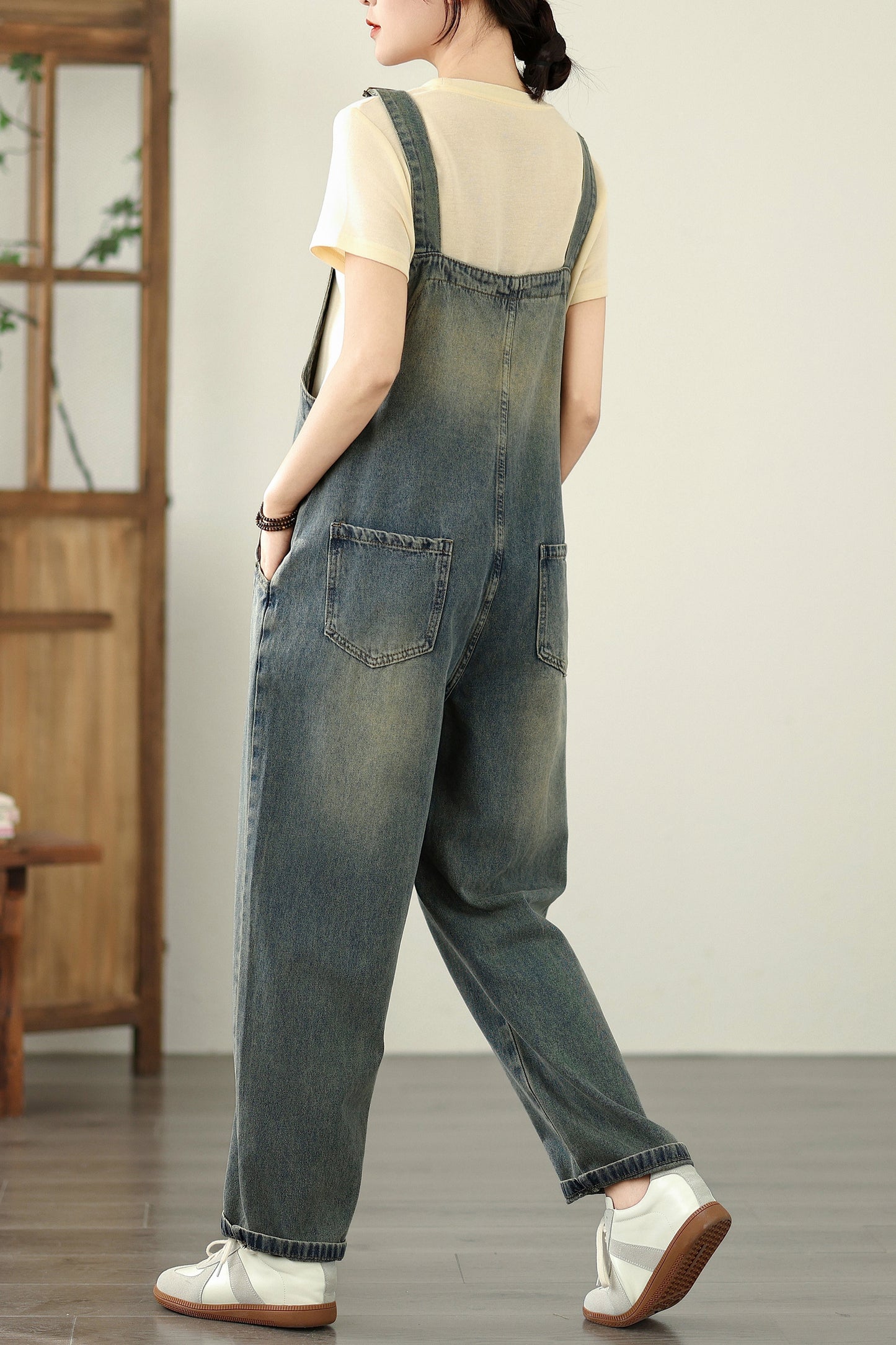 Womens Denim Bib Pants Jumpsuits Jeans Adjustable Strap Overalls