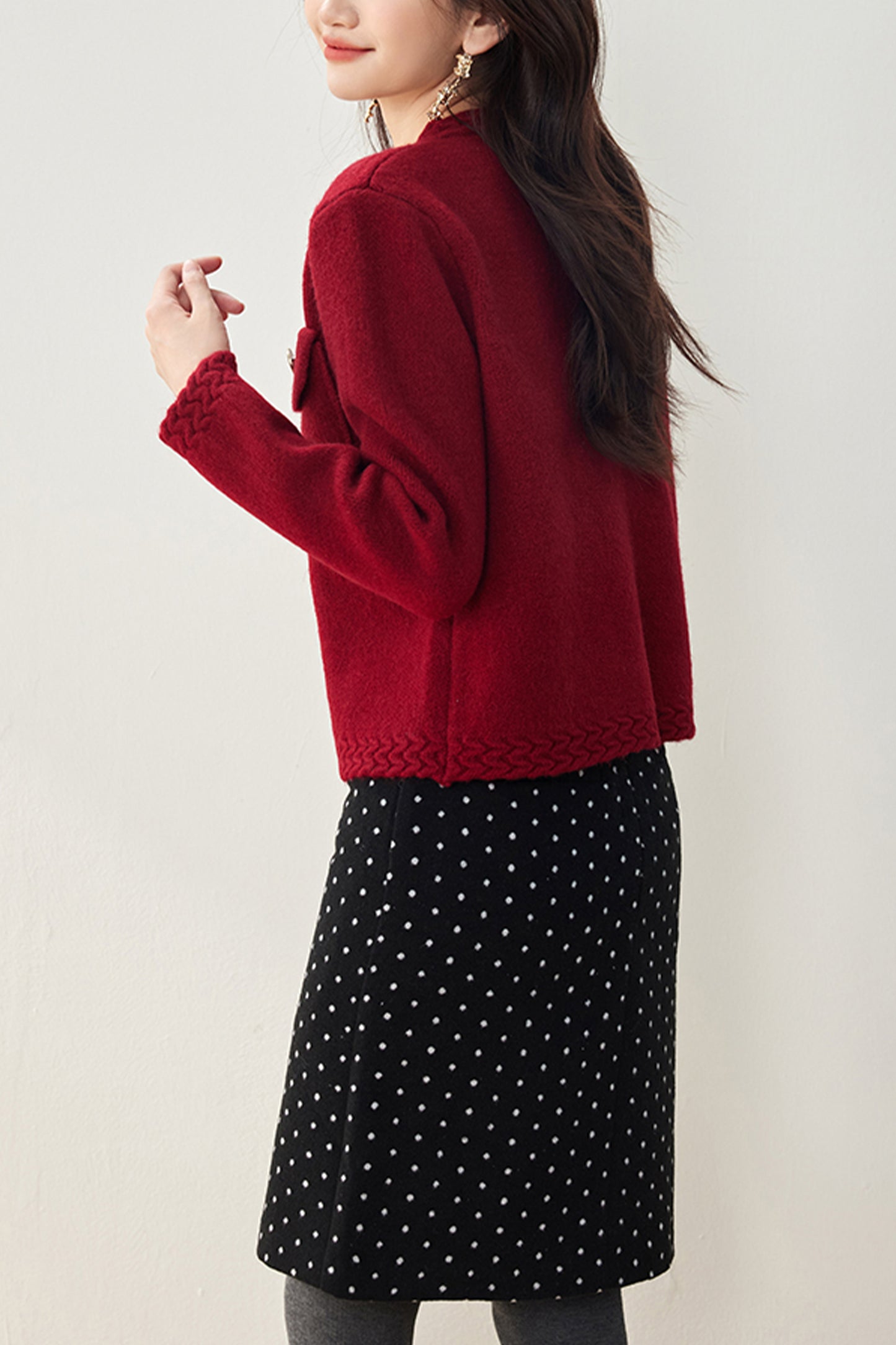 SD-Knit Cardigan with Pockets Buttons - LAI MENG FIVE CATS
