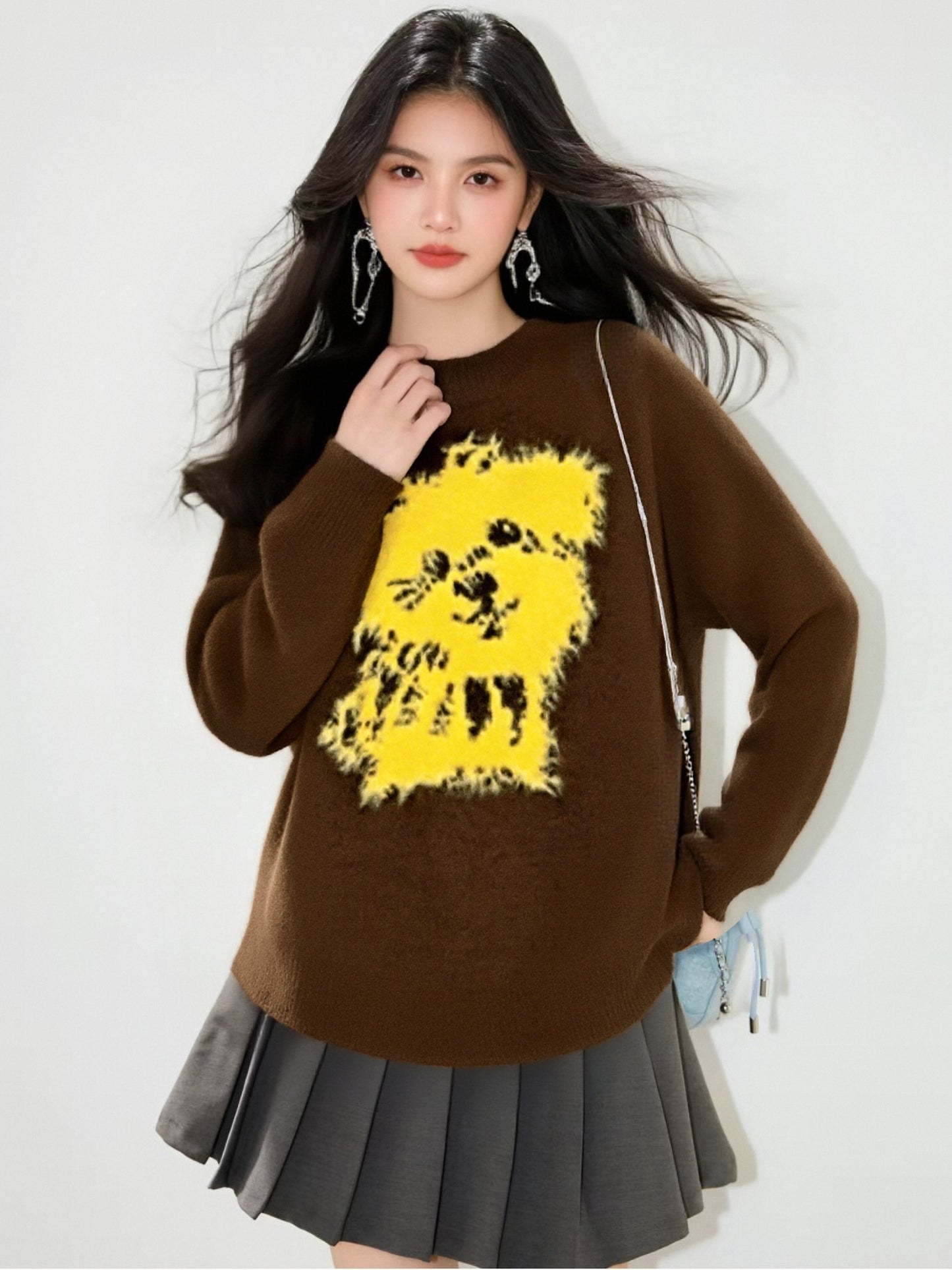Women's Dog Sweater Fun Graphic Pullover Tops