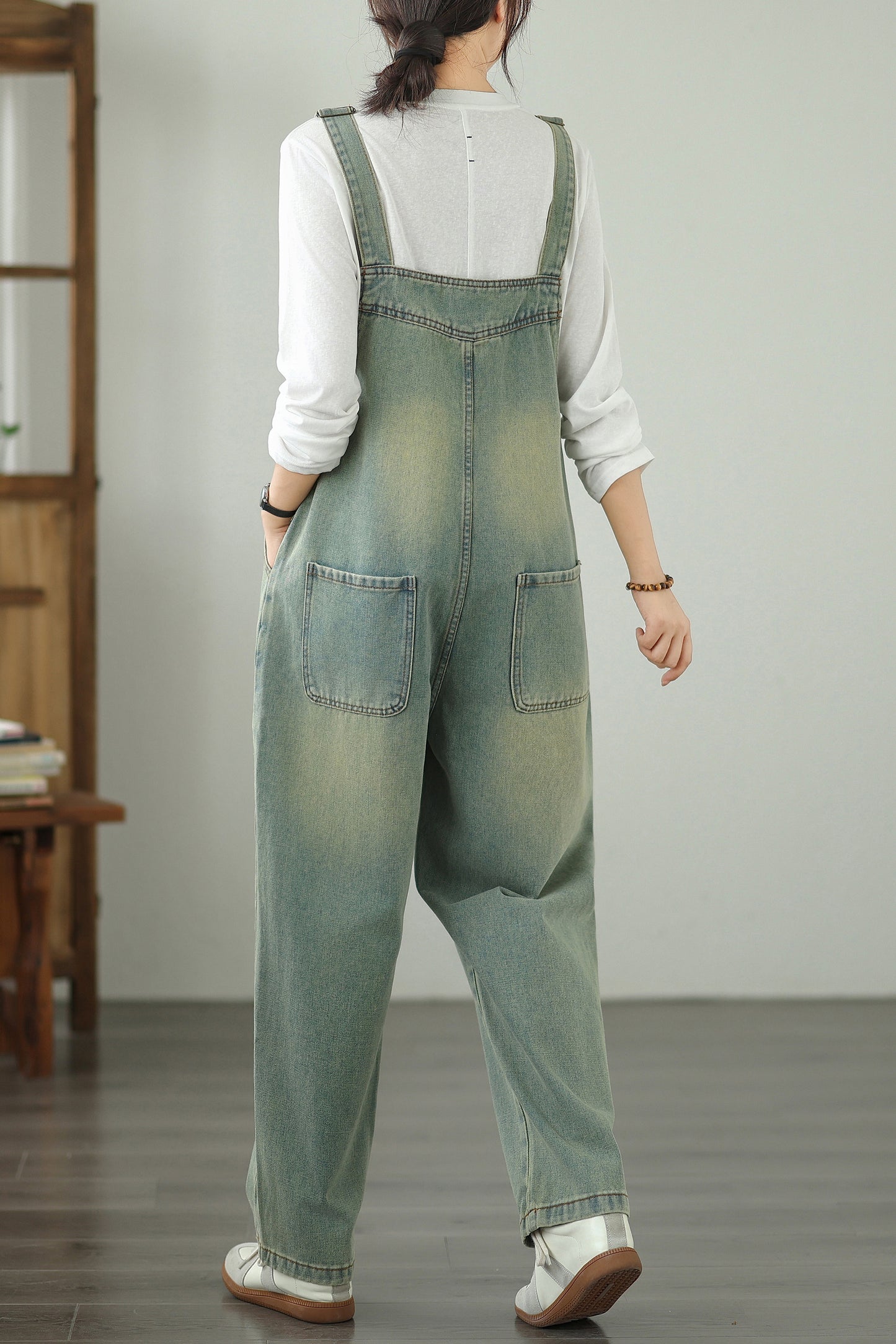 Womens Denim Bib Pants Jumpsuits Jeans Adjustable Strap Overalls