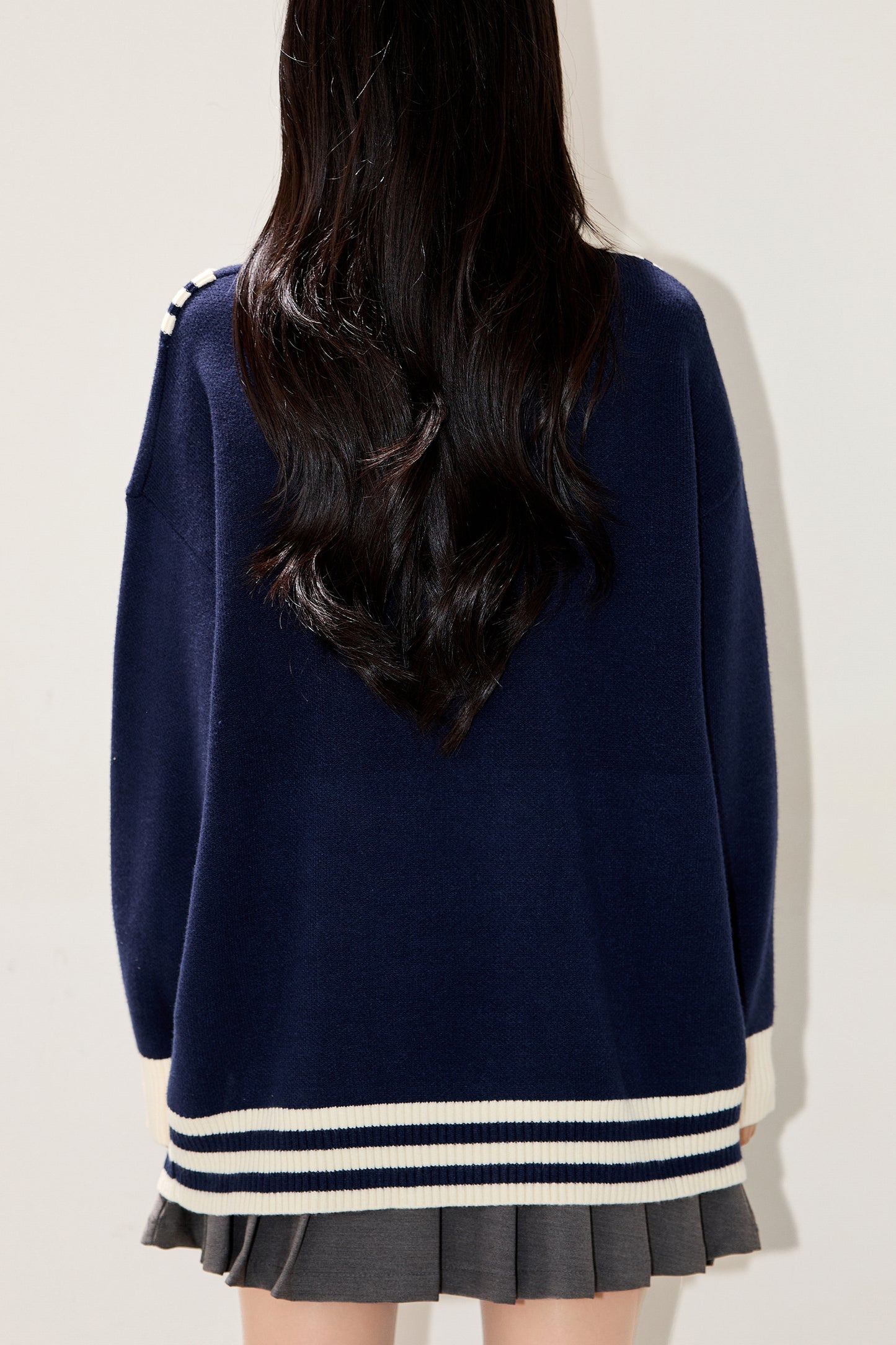 Women's Preppy Sweater Knit Korean Style Pullover Top