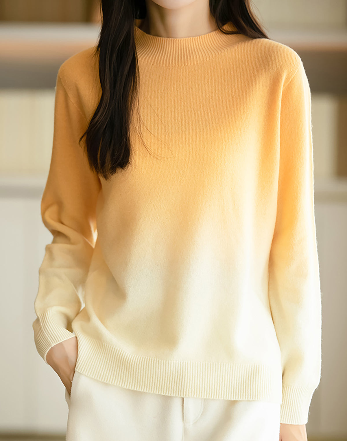28728 Gradient Crewneck Knit Sweater - LAI MENG FIVE CATS