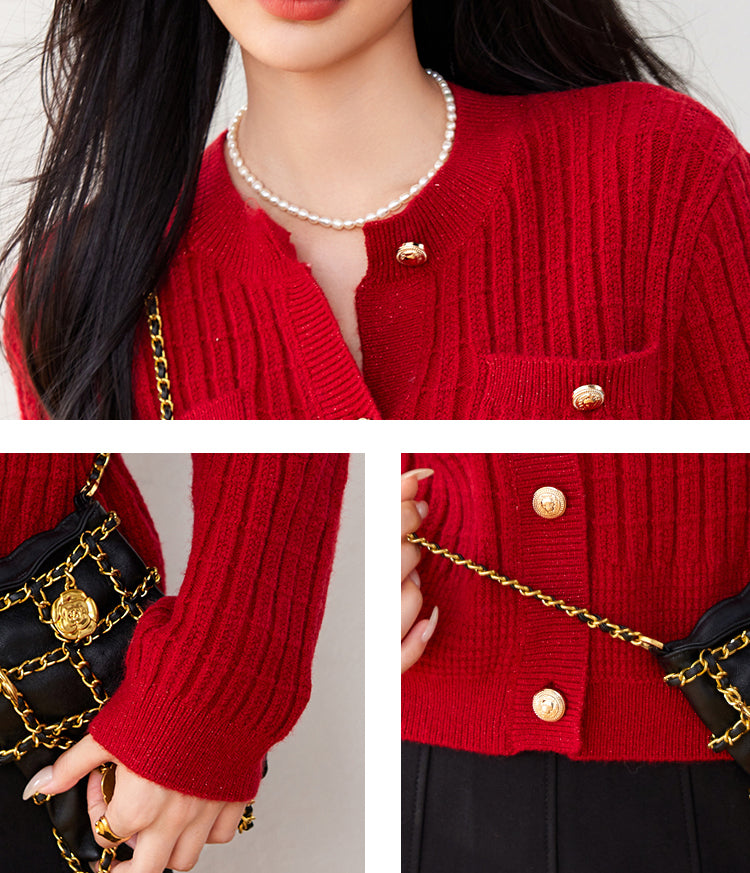 SD-Womens Cardigan with Pockets Buttons - LAI MENG FIVE CATS