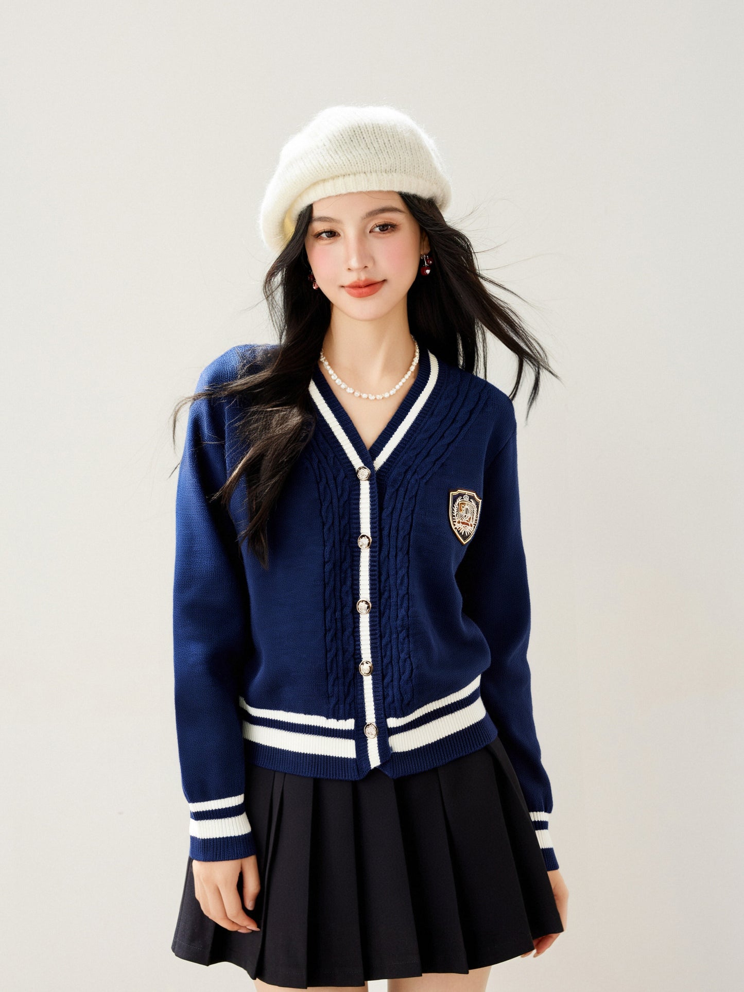 Women's Sweater V-Neck Ribbed Knit Preppy Knitwear