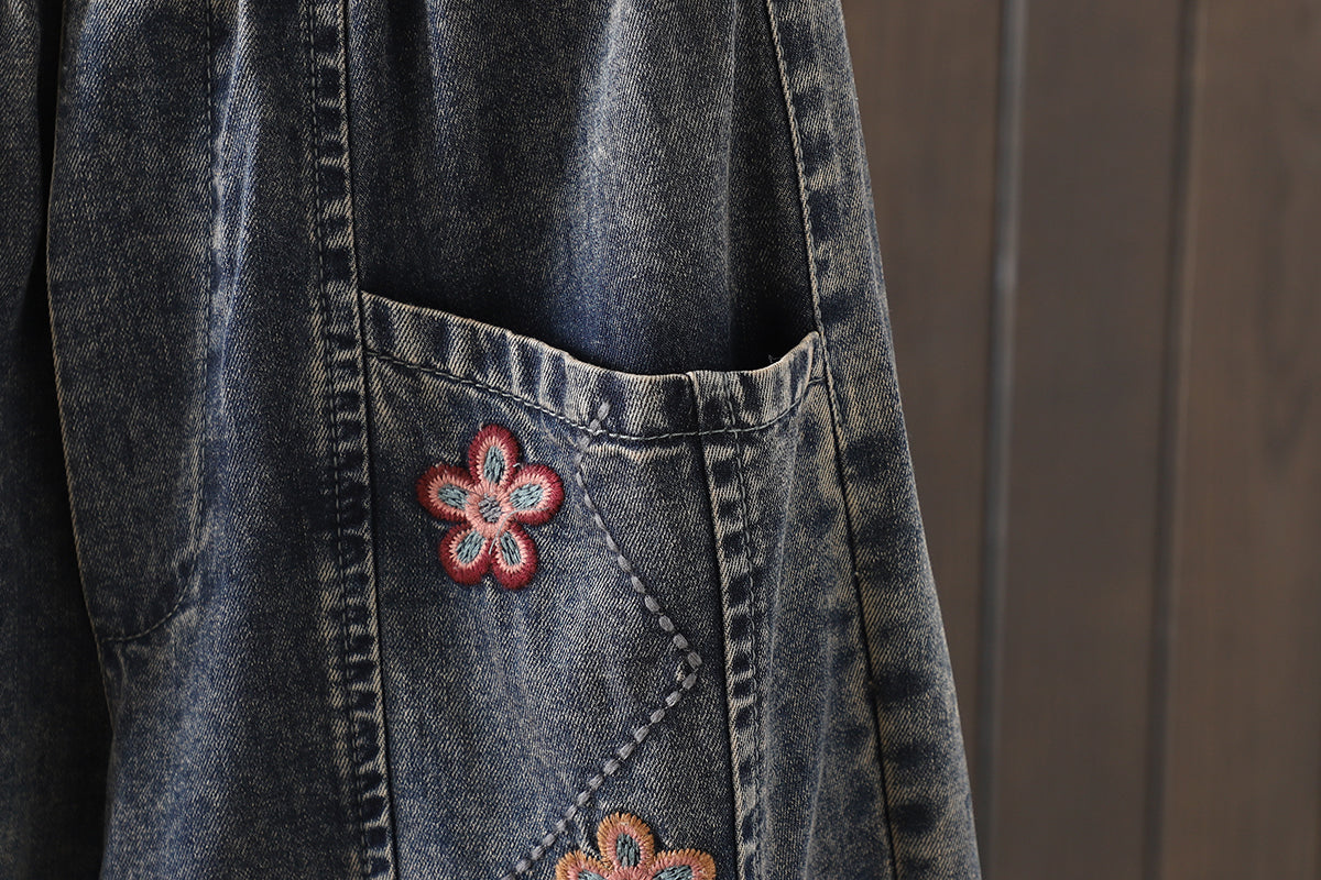 Women Jeans Denim Loose Elastic Waist Pants