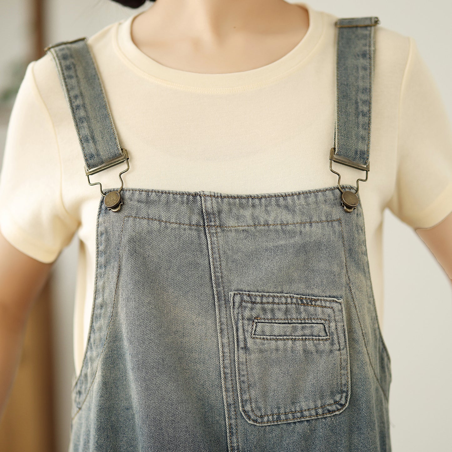 Womens Denim Bib Pants Jumpsuits Jeans Adjustable Strap Overalls