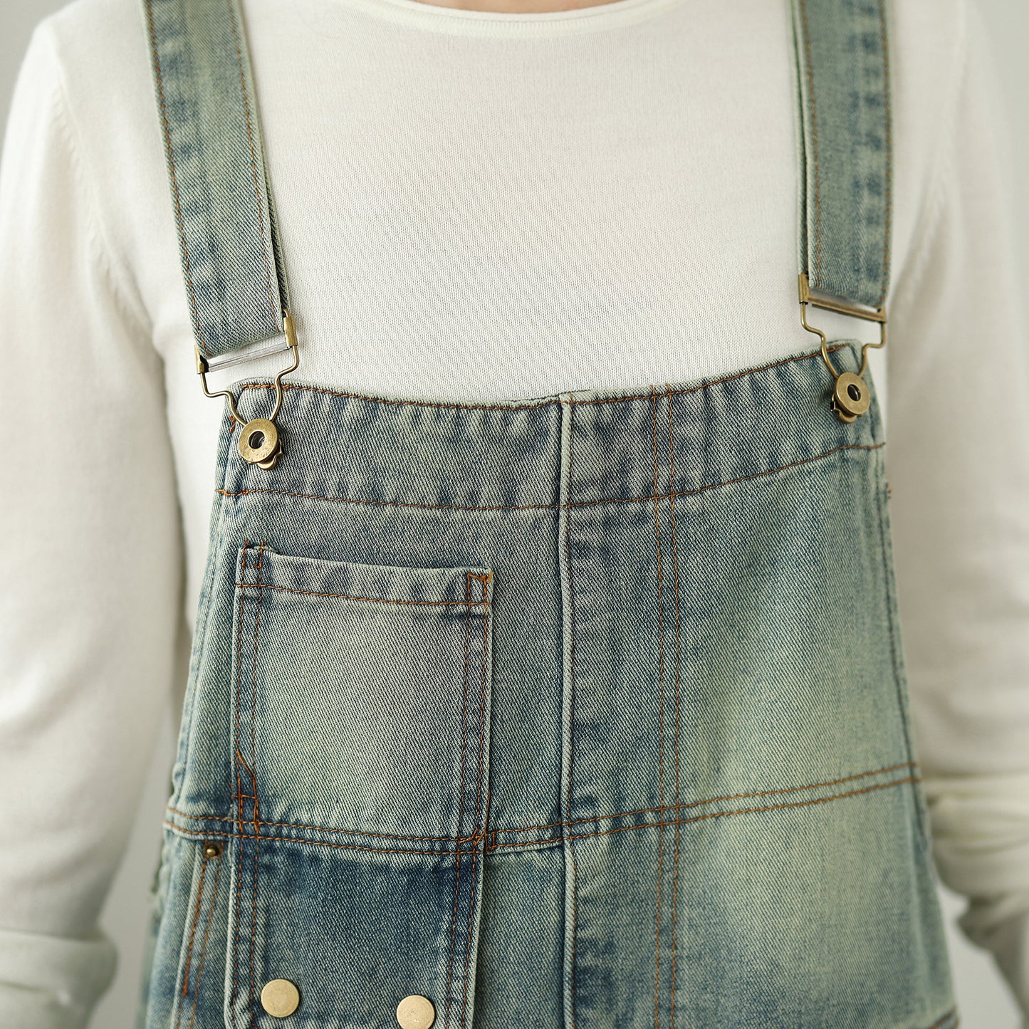 Womens Denim Bib Pants Jumpsuits Jeans Adjustable Strap Overalls