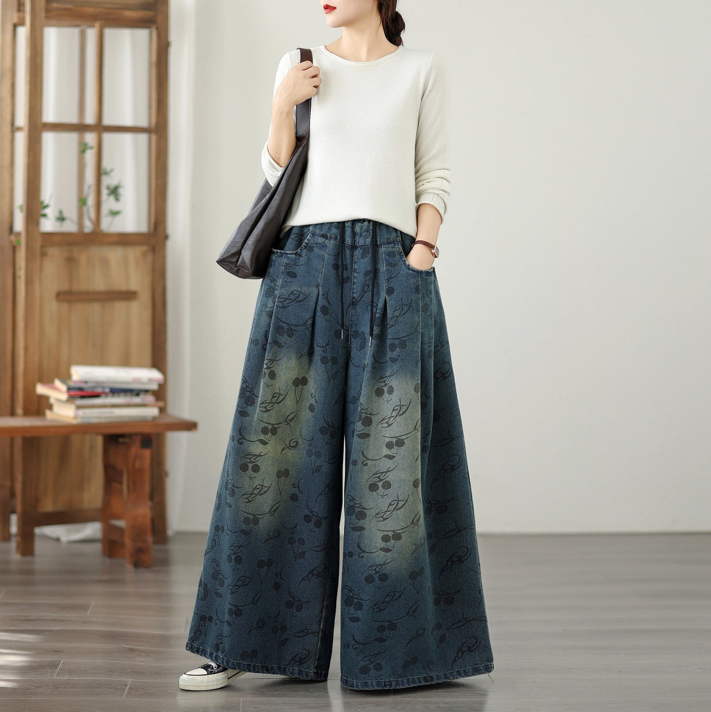 Women's Loose Jeans Baggy Wide Leg Denim Pants