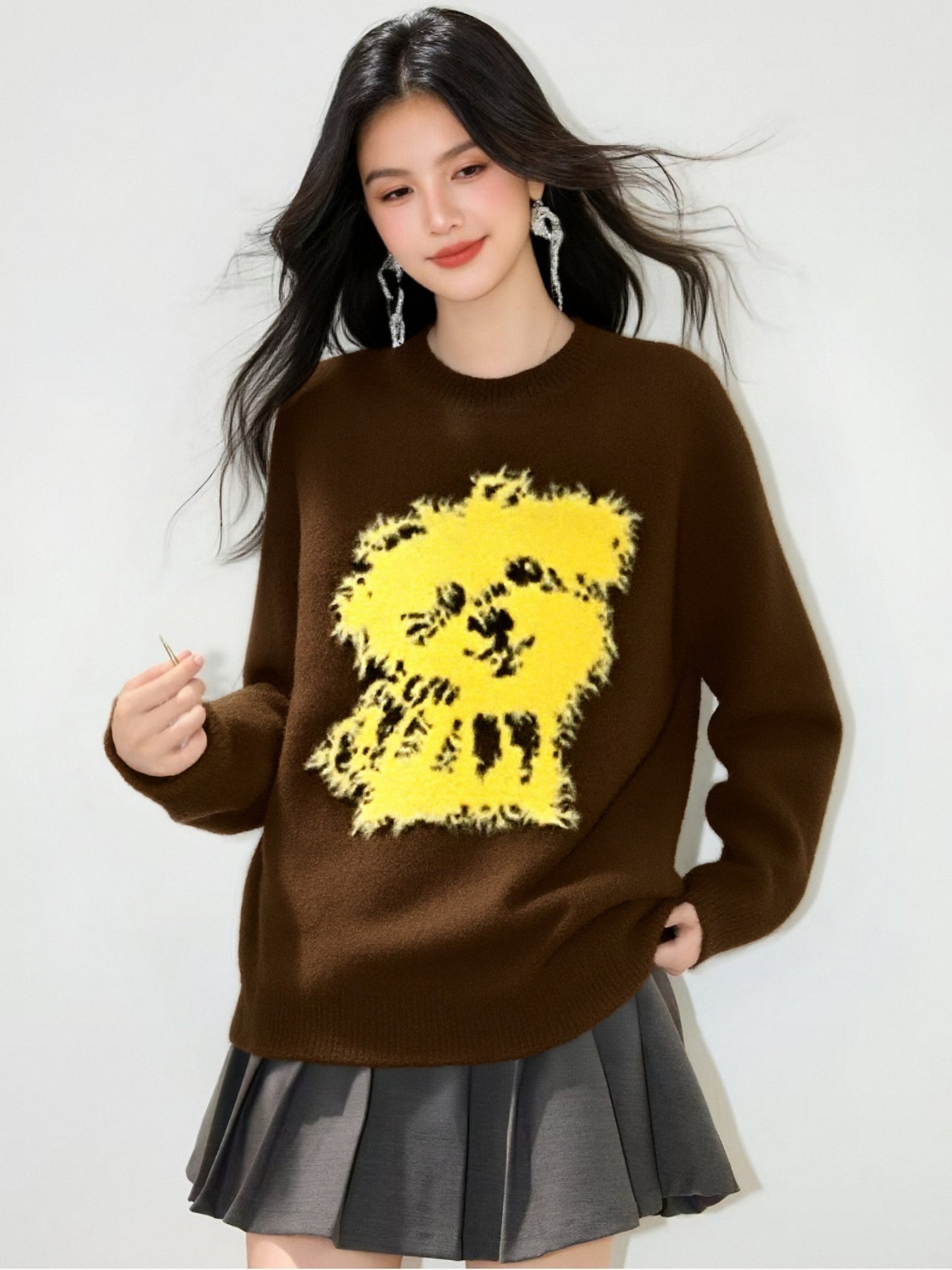 Women's Dog Sweater Fun Graphic Pullover Tops