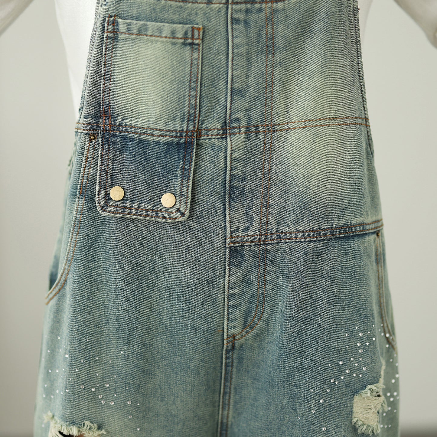 Womens Denim Bib Pants Jumpsuits Jeans Adjustable Strap Overalls