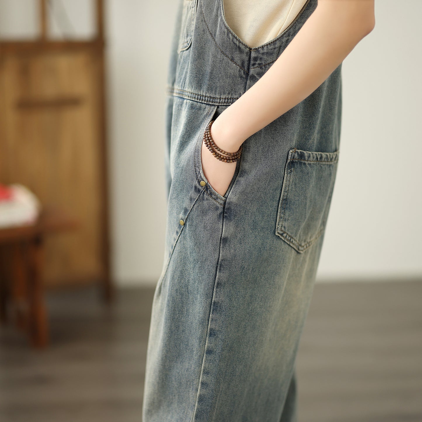 Womens Denim Bib Pants Jumpsuits Jeans Adjustable Strap Overalls