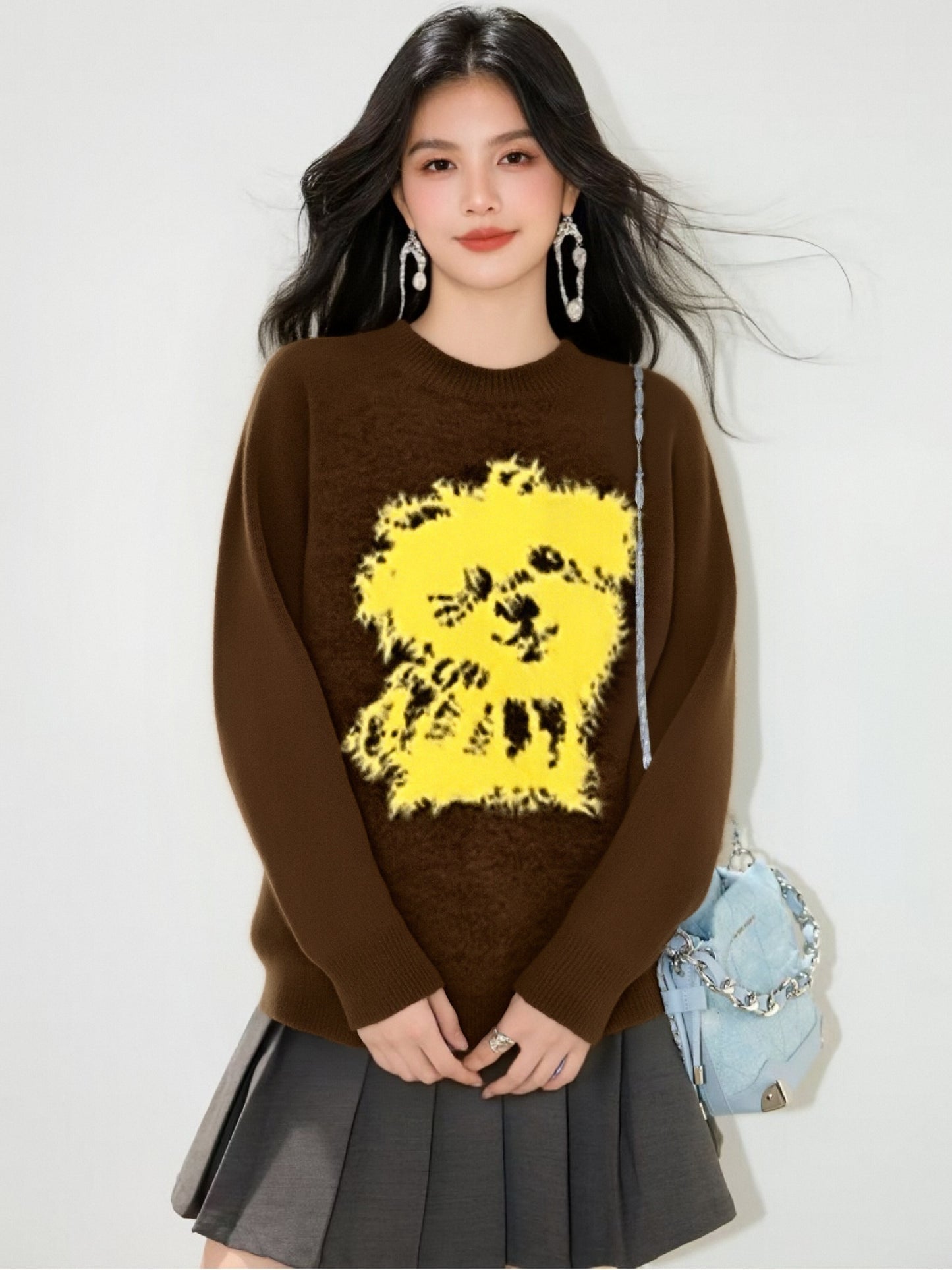 Women's Dog Sweater Fun Graphic Pullover Tops