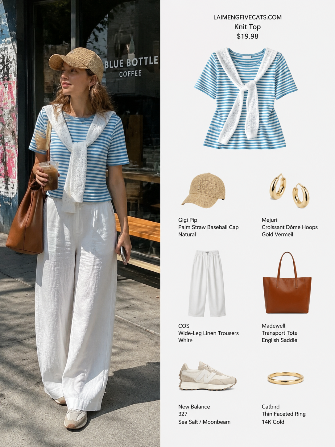 Coastal Stripe Knit Top with Scarf Tie Detail – Lightweight Summer Essential